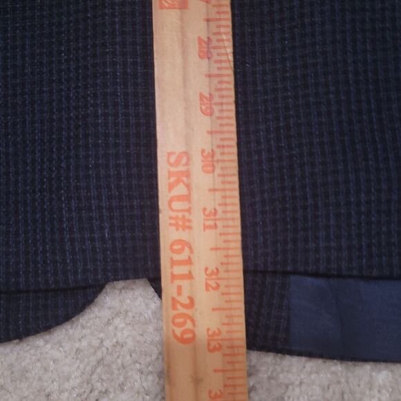 Oscar de la Renta Blazer Men 44L Blue Plaid Wool Sportscoat Jacket - Picture 14 of 16